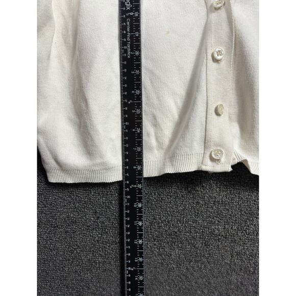 Cape Isle Knitters Classic Cream Cardigan Sweater Womens Sz S Long Sleeve *READ - Picture 6 of 7